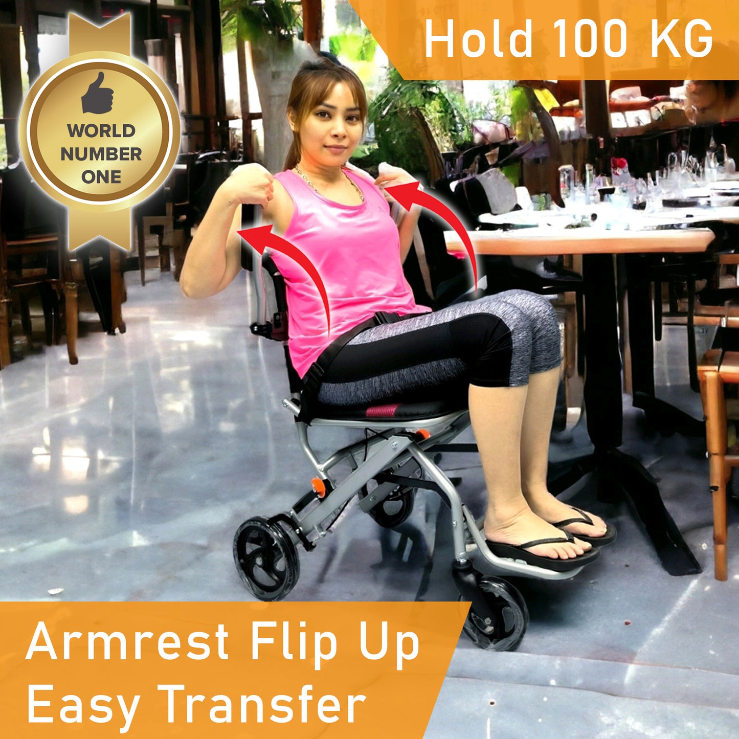 ViN 31A | Travel Pushchair - Flip-up Armrest & Footrest + Haversack bag Carrier + Cabin Approved Size