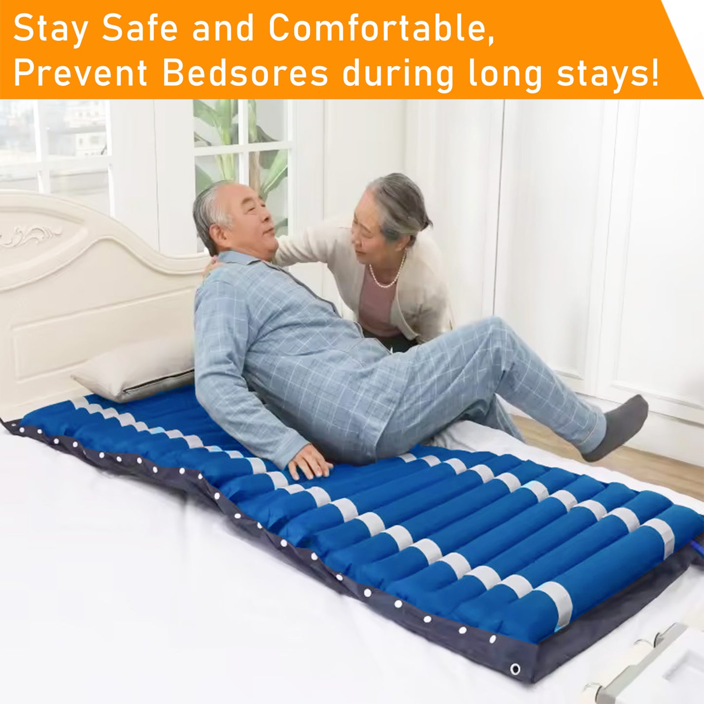 ViN-M03T Air Mattress Bed | Anti-Bedsore Mattress + Medical Grade Nylon PVC + Ultra Quiet Air Pump