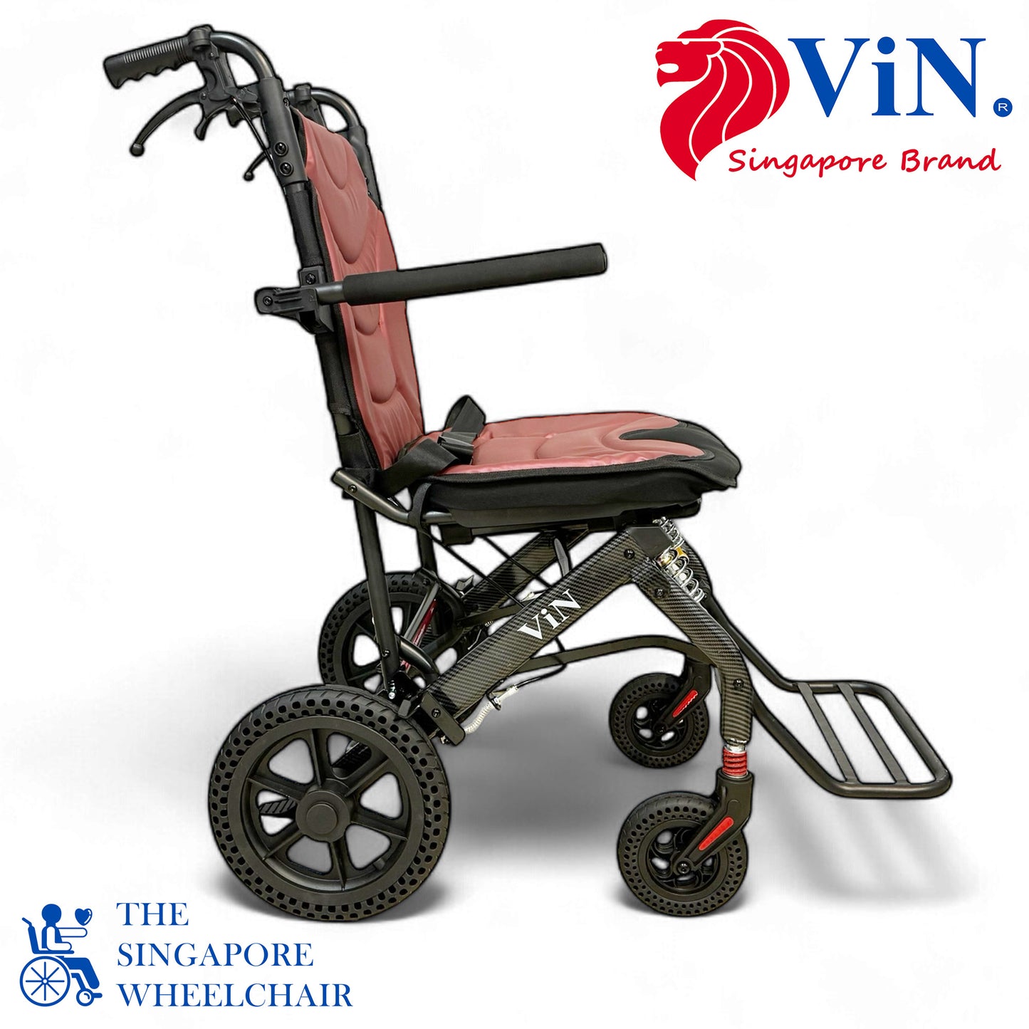 ViN A16 | Travel Pushchair - Removable Seat Cushion + Pull Handle + Flip-up Armrest & Footrest + Suspension + Lightweight + Haversack bag Carrier + Plane Approved Size