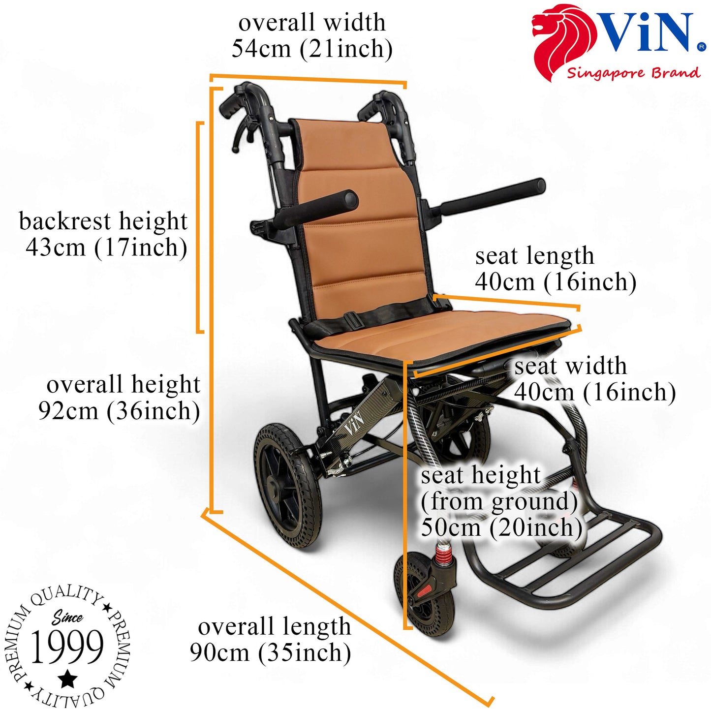 ViN DA07 | Travel Pushchair - Flip-up Armrest & Footrest + Haversack bag Carrier + Cabin Approved Size