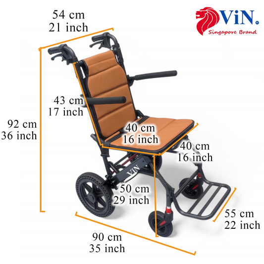 ViN DA07 | Travel Pushchair - Flip-up Armrest & Footrest + Haversack bag Carrier + Cabin Approved Size