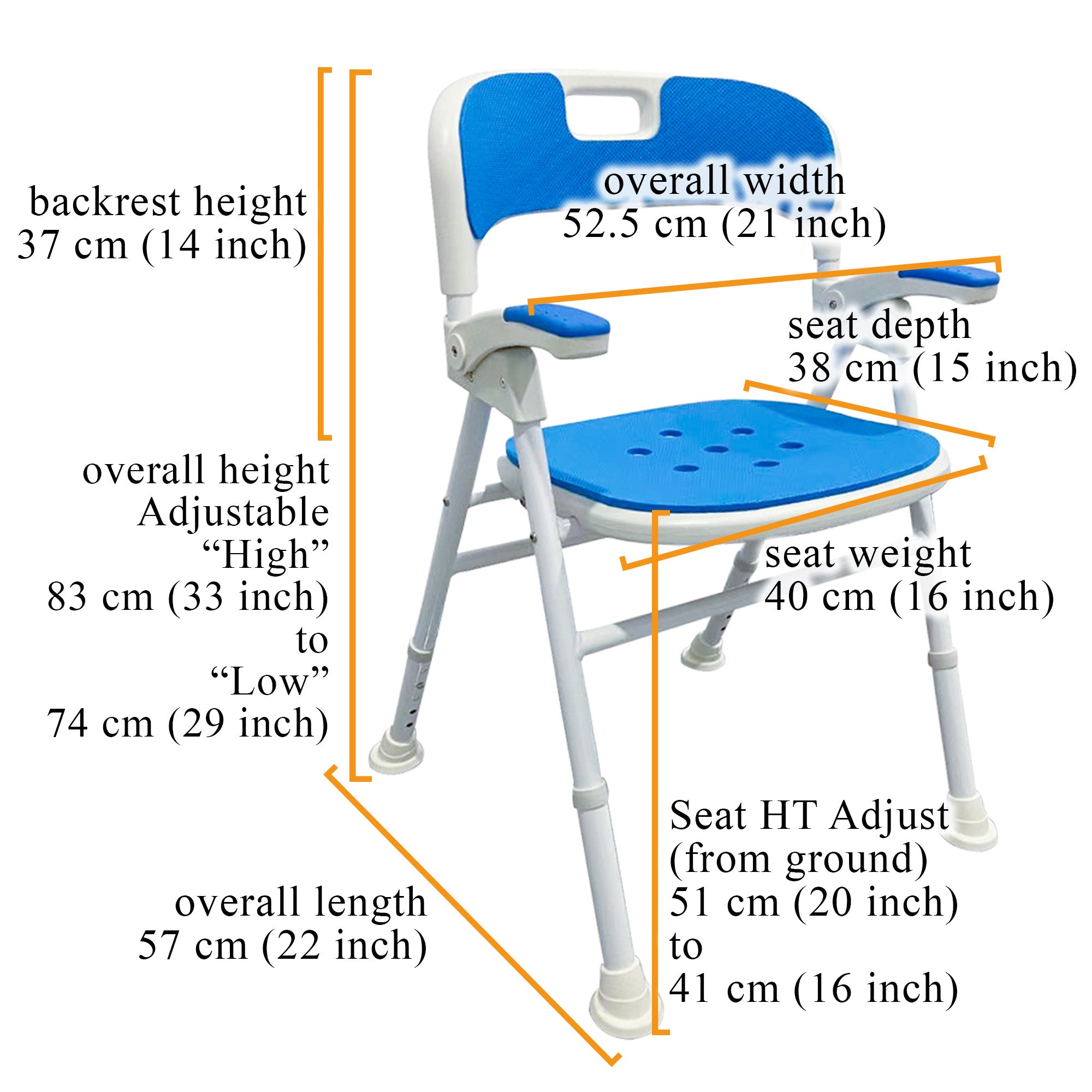 16 inch wide shower chair sale