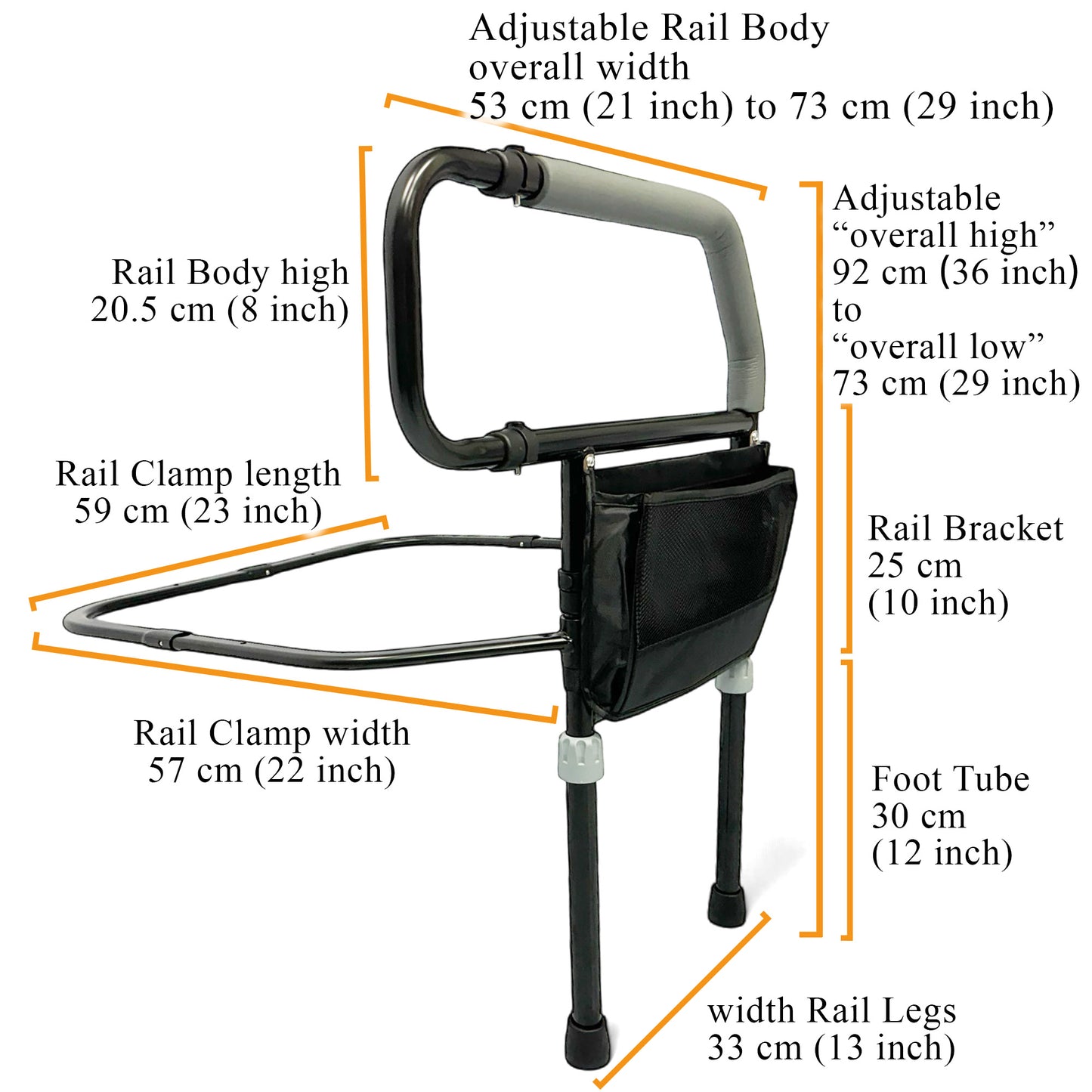 ViN BR01 |  Bedside Rail with Legs Foldable