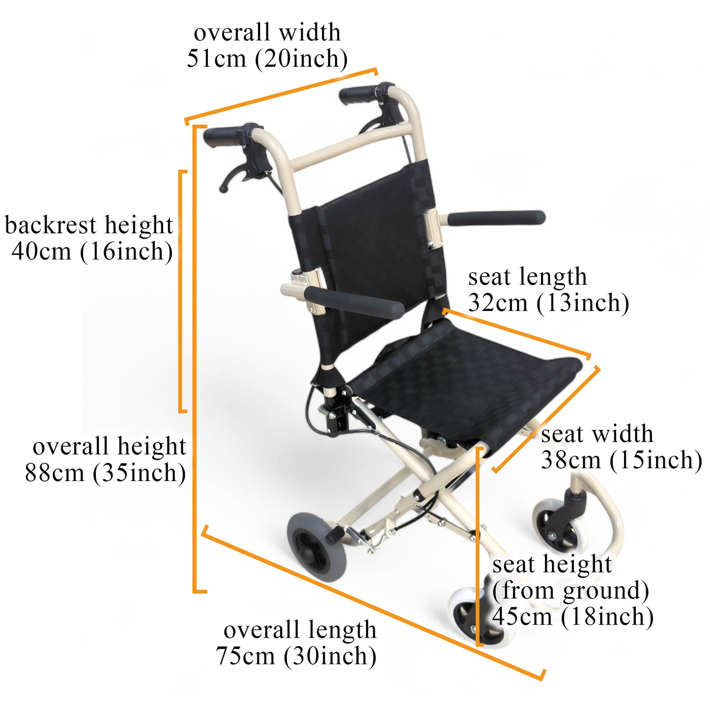 ViN YK800 | Travel Pushchair - Flip-up Armrest + Haversack bag Carrier + Cabin Approved Size