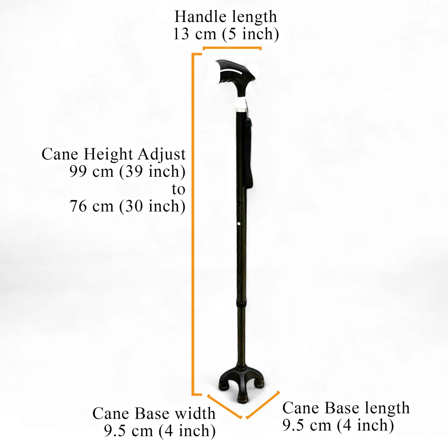 ViN WS01 | Aluminium Cane + 10 Section Adjustable + Anti-Slip + Safety Strap