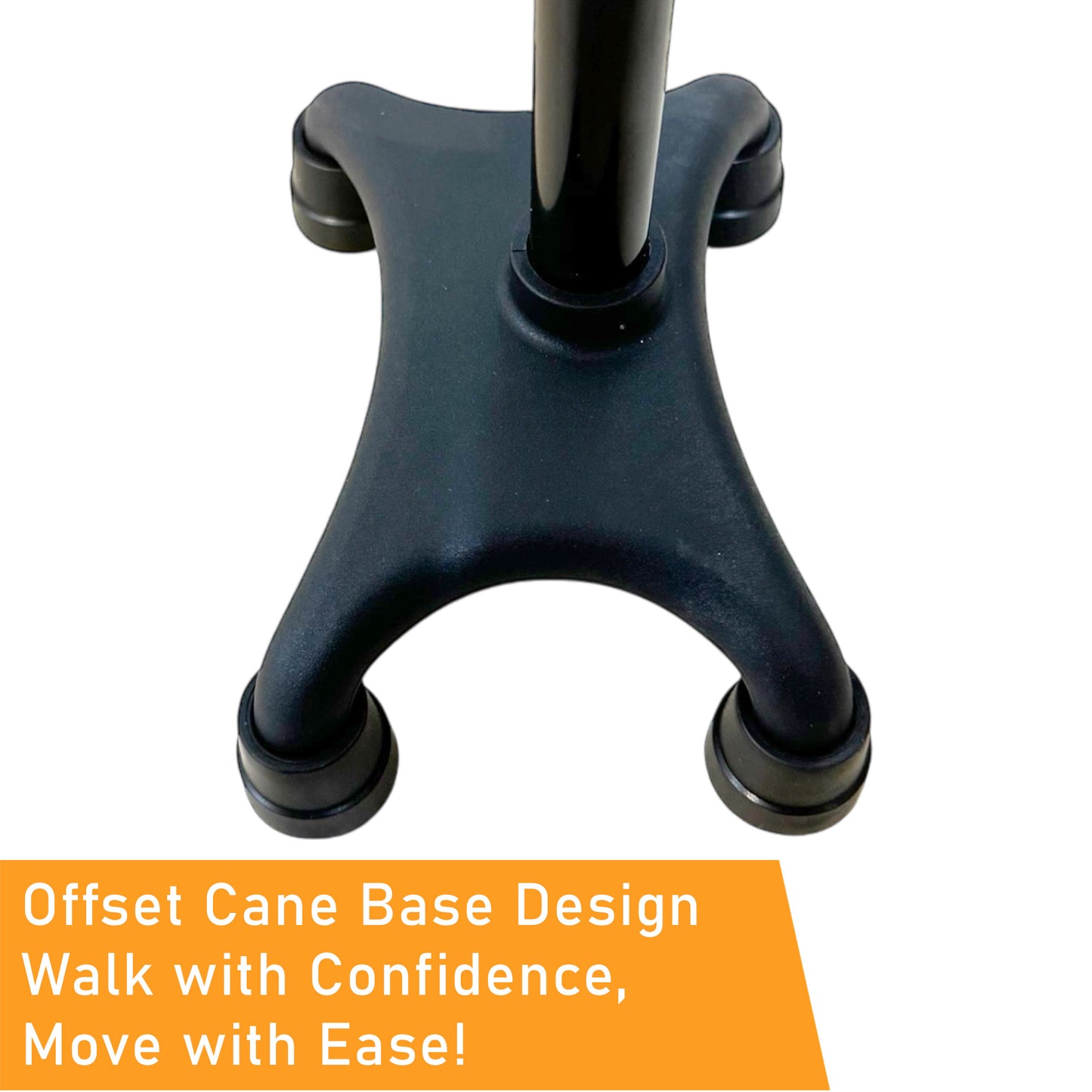 ViN WS02 | Aluminum Cane + 10 Section Adjustable + Offset Base Design + Anti-Slip + Safety Strap