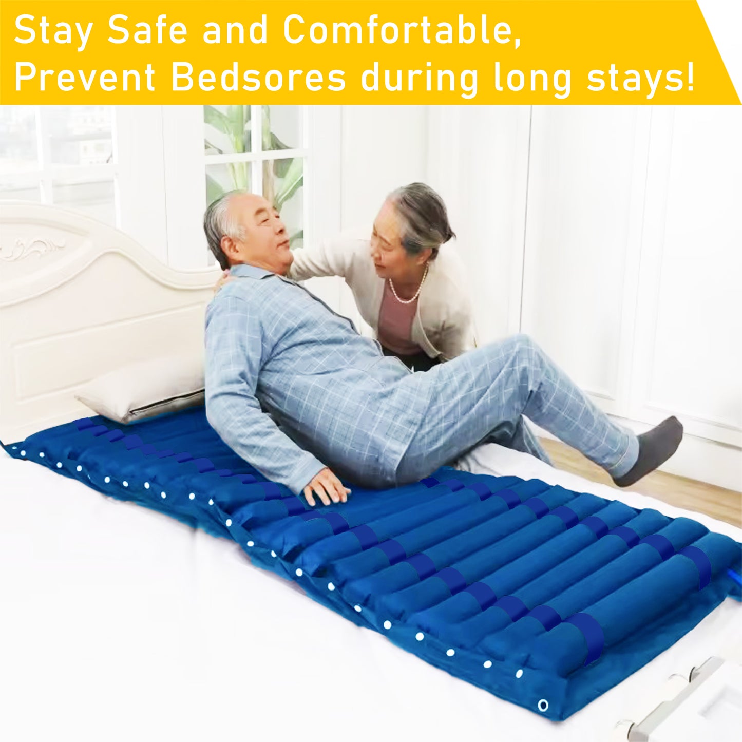 ViN-M02T Air Mattress Bed | Anti-Bedsore Mattress + Medical Grade Nylon PVC + Ultra Quiet Air Pump