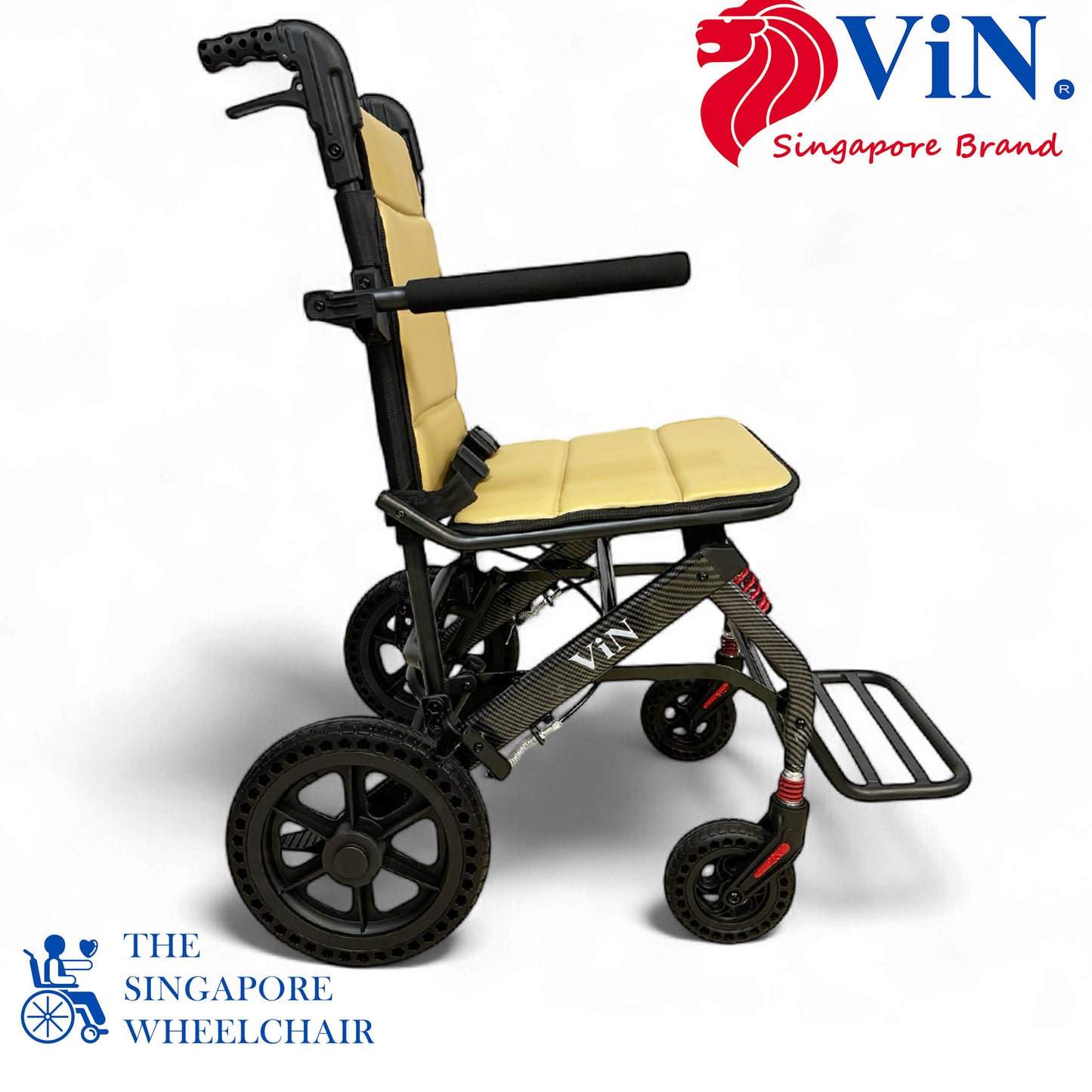 ViN A13 | Travel Pushchair - Increase Seat Width + Pull Handle + Flip-up Armrest & Footrest + Suspension + Lightweight + Haversack bag Carrier + Plane Approved Size