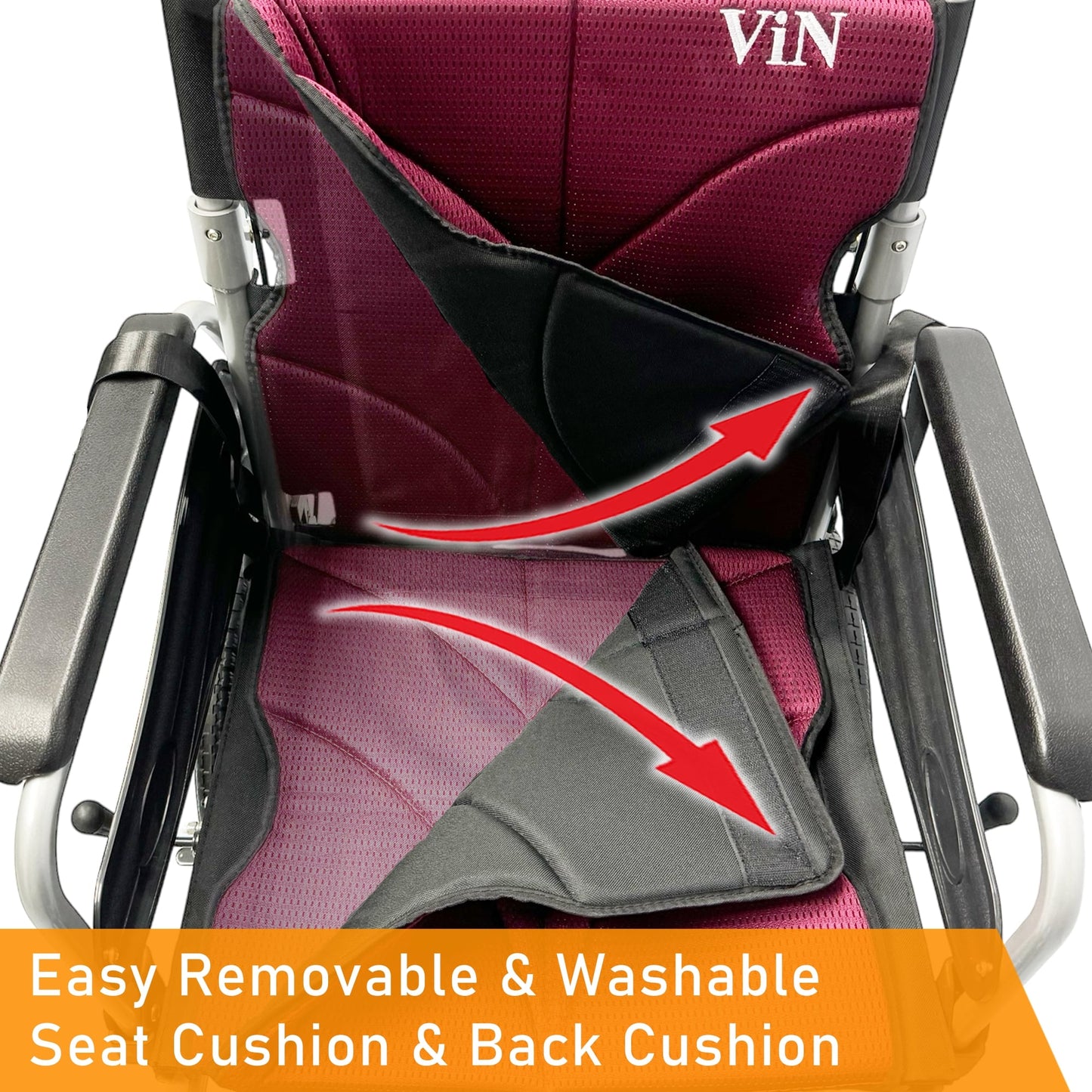 ViN 46A5S | Pushchair - Washable Cushion - Flip-up Armrest - Detachable Legrest - Anti Tipper