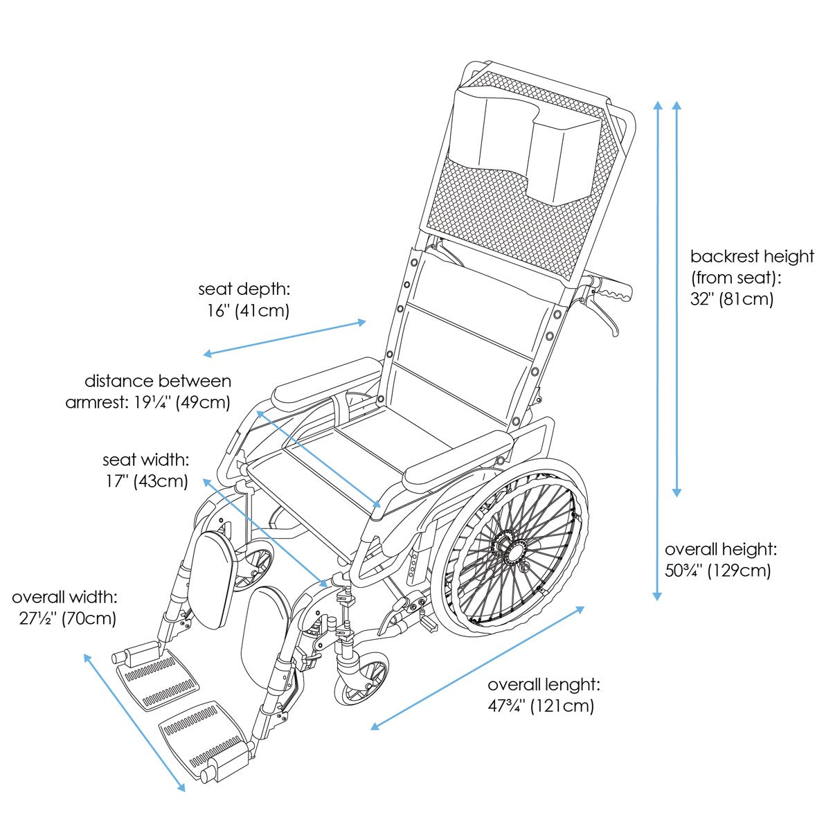 Bion | 00910 - Bion Detac Recliner Wheelchair