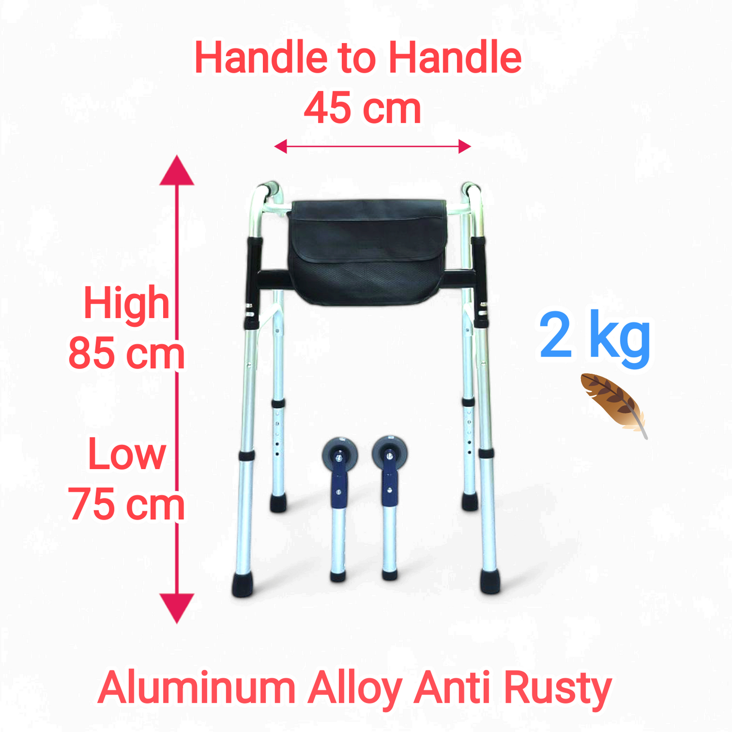 ViN 7102 - Elderly Walking Aid 2 kg Ultra Lightweight Aluminum