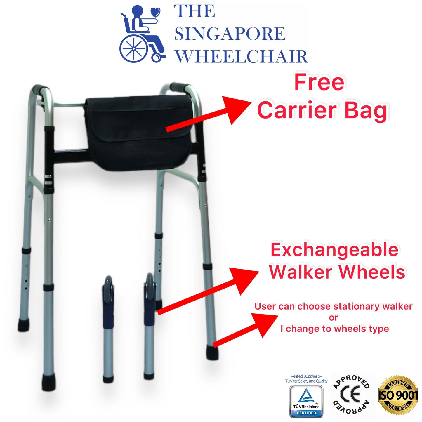 ViN 7102 - Elderly Walking Aid 2 kg Ultra Lightweight Aluminum