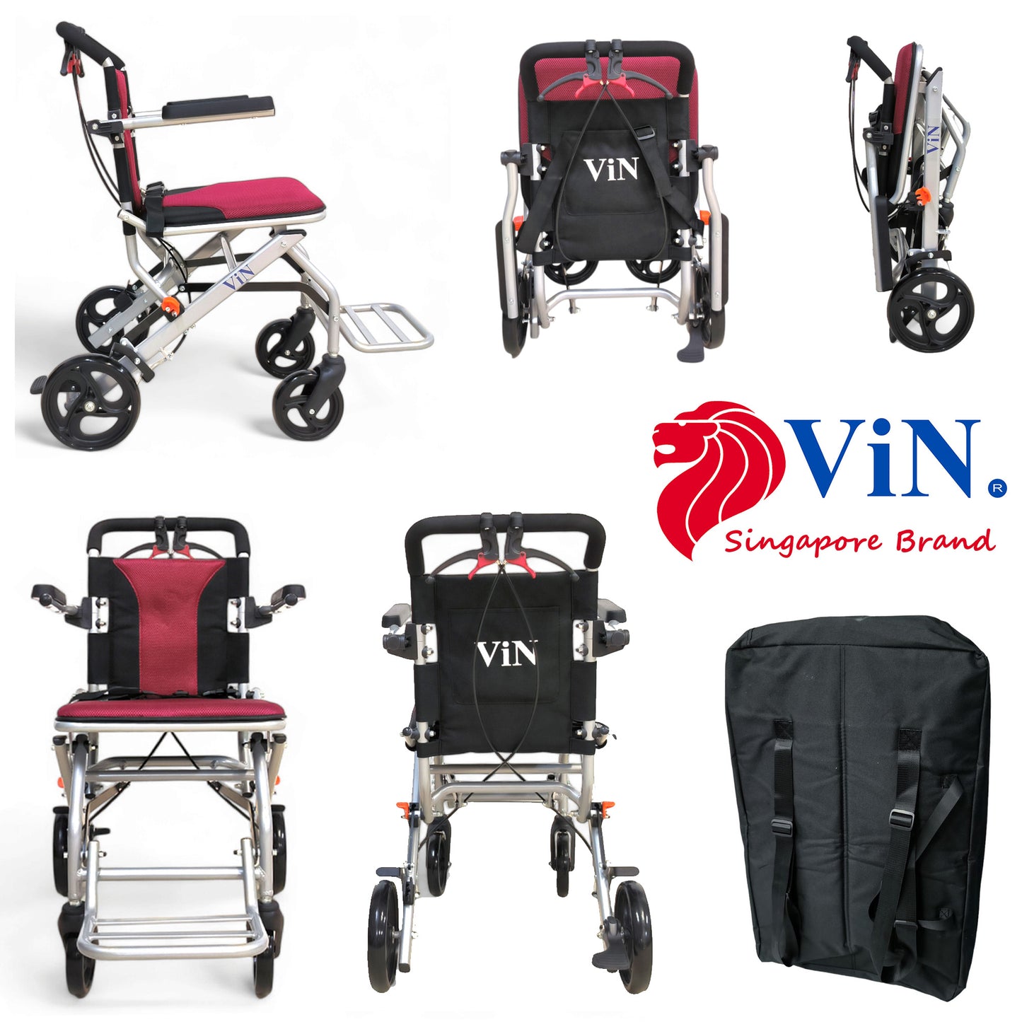 ViN 31A | Travel Pushchair - Flip-up Armrest & Footrest + Haversack bag Carrier + Cabin Approved Size