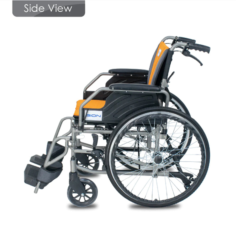 Bion | 00789 iLight Wheelchair ( 18 Inch ) - Detachable Leg Rest + Flip-up Armrest + Self Propelled + Anti Tipper + Washable Cushion