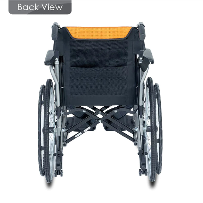 Bion | 00789 iLight Wheelchair ( 18 Inch ) - Detachable Leg Rest + Flip-up Armrest + Self Propelled + Anti Tipper + Washable Cushion