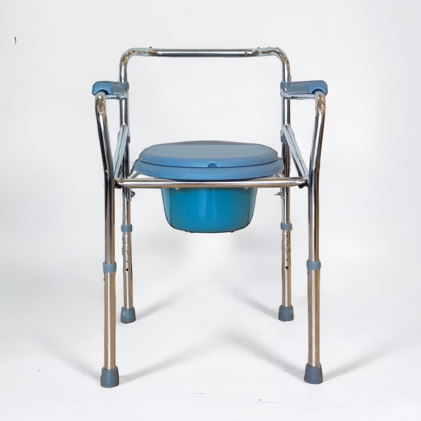 ViN Z01 | Commode Shower Chair - Foldable + Adjustable Height + Stationery + Anti Rust